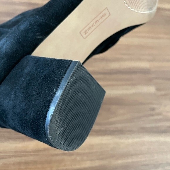 Steven by Steve Madden Bergen Black Suede Block Chunky Heel Booties Size 9.5 - Picture 9 of 9